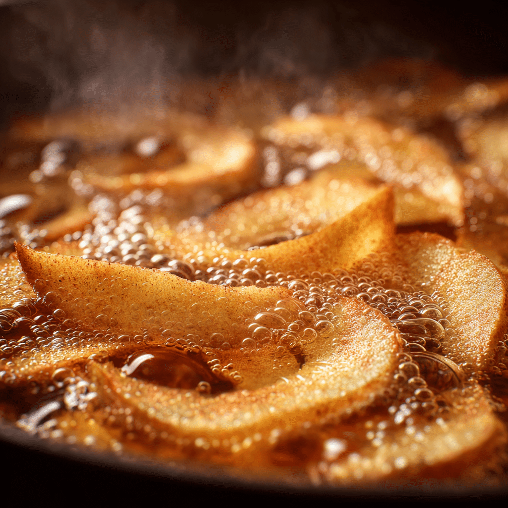Simmering apple scraps to extract juice