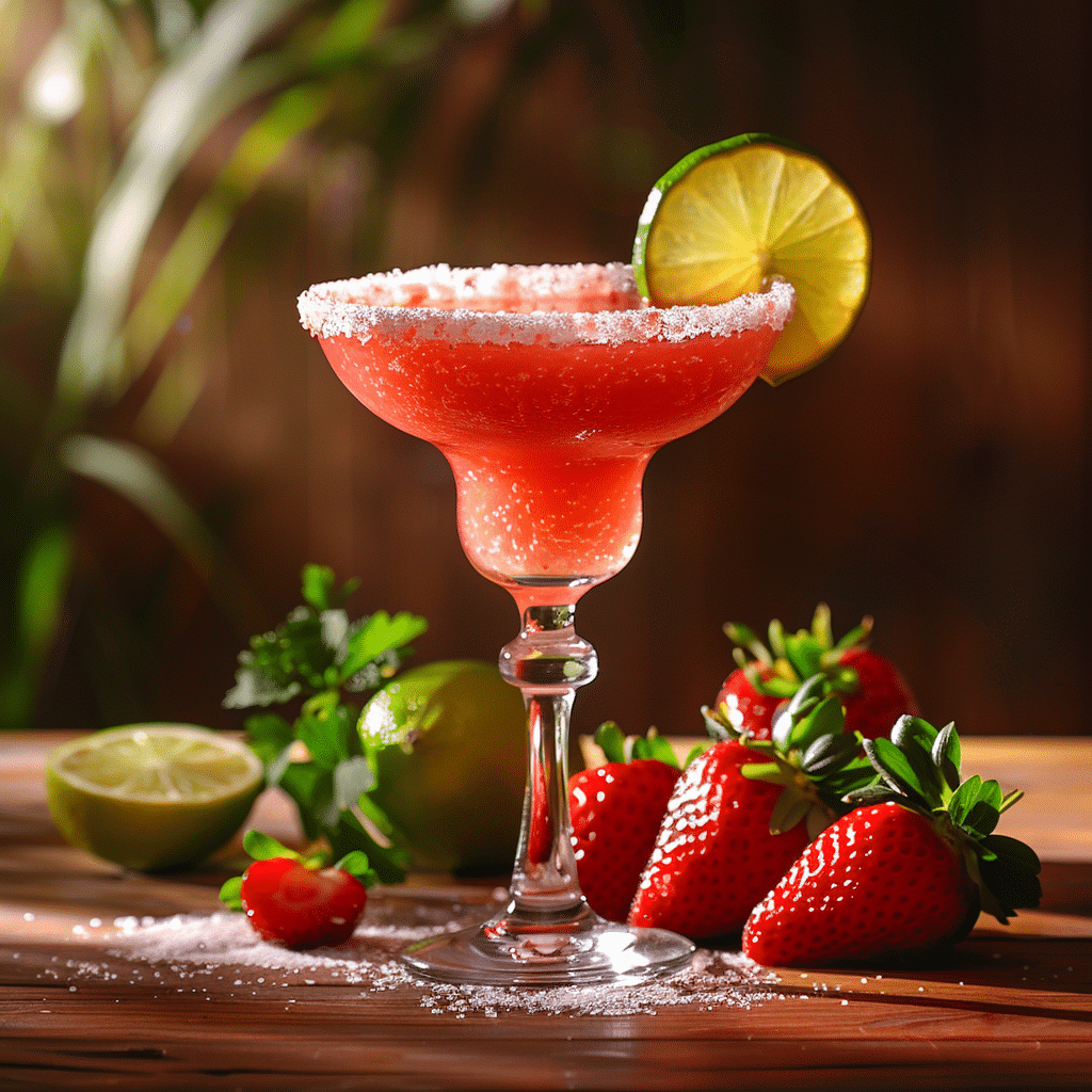 Nonalcoholic Strawberry Margarita in chilled glass