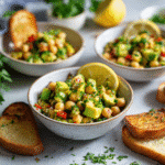chickpea avocado salad served for lunch