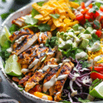Best Chicken Taco Salad Dinner Recipe for a Quick and Delicious Meal 5 Chicken taco salad served with tortilla strips and taco dressing
