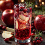 cranberry apple mocktail festive alcohol free drink