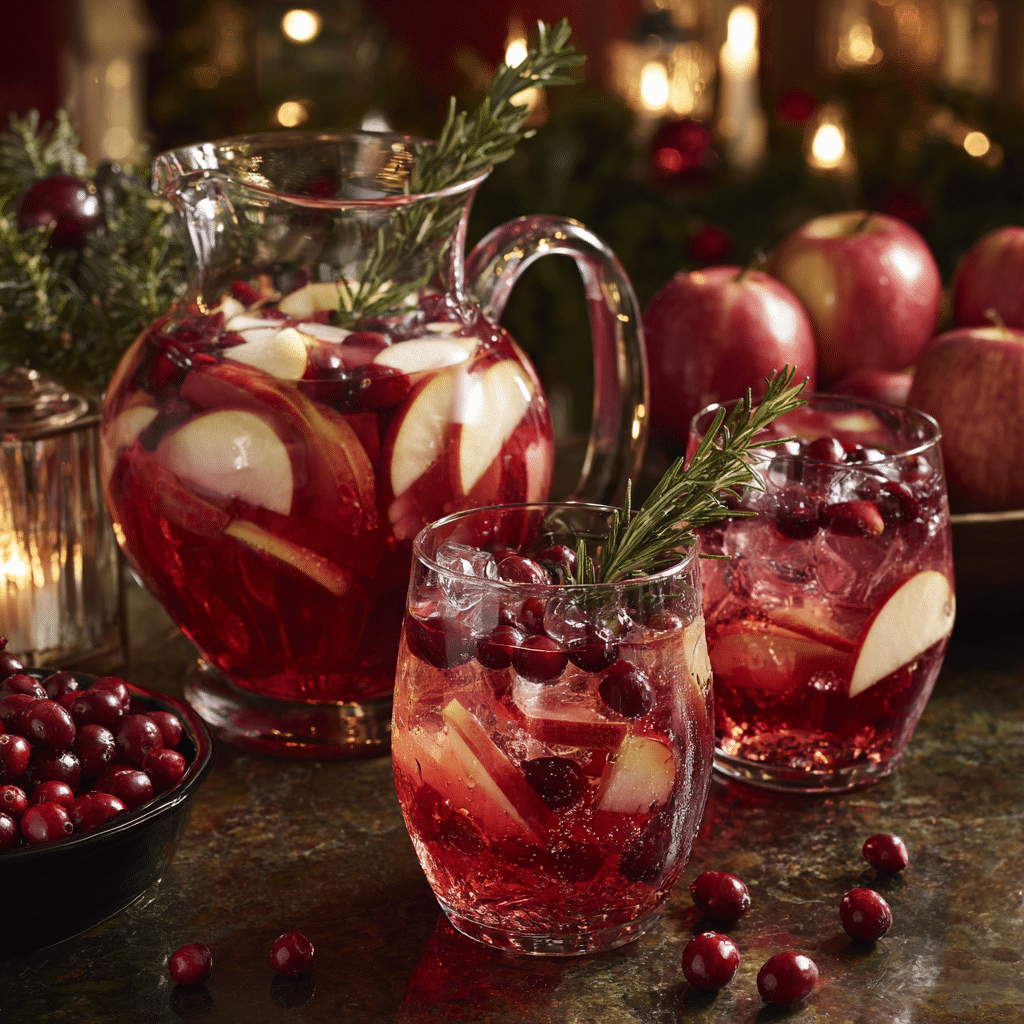cranberry apple mocktail party serving pitcher