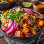 hot honey sweet potato beef bowl cozy dinner
