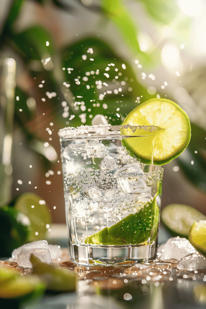 Best Paloma Cocktail Recipe: How to Make a Refreshing Grapefruit Drink 8 Salting the rim of a highball glass with lime juice and coarse sea salt for a paloma mocktail.