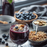 Blueberry Juice: 5 Reasons Why You Should Drink This Superfood Elixir 6 Straining blended blueberries through a fine mesh strainer to make smooth blueberry juice.