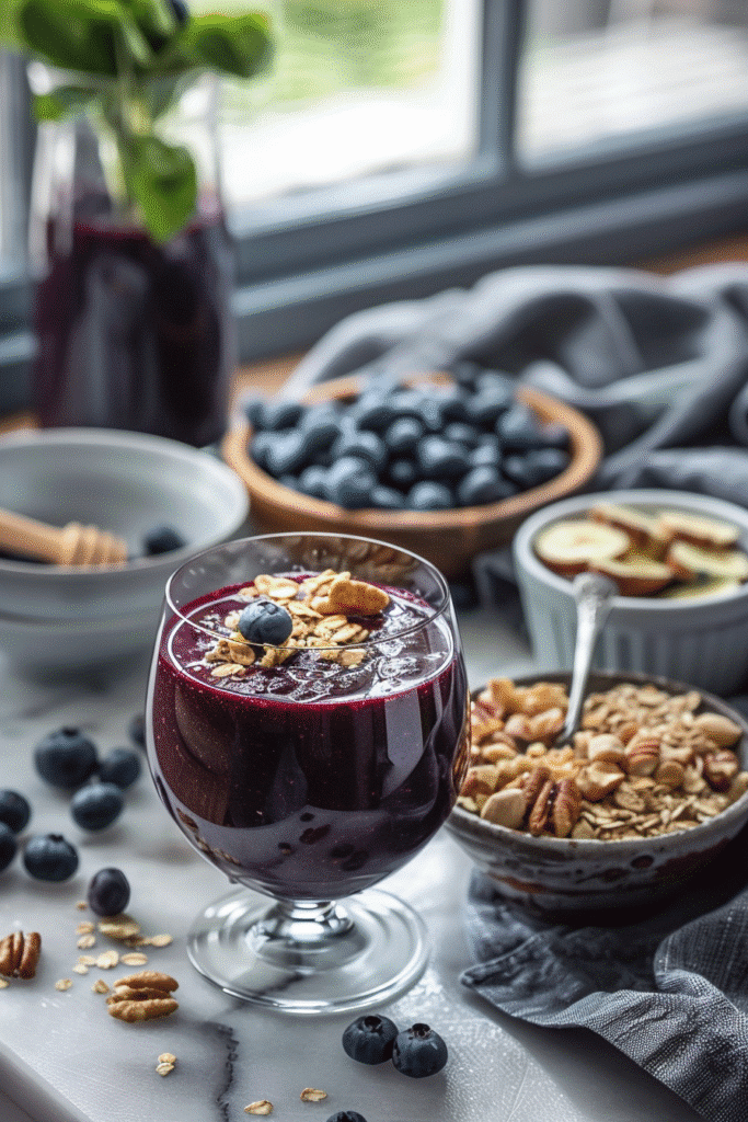 Blueberry Juice: 5 Reasons Why You Should Drink This Superfood Elixir 9 Straining blended blueberries through a fine mesh strainer to make smooth blueberry juice.
