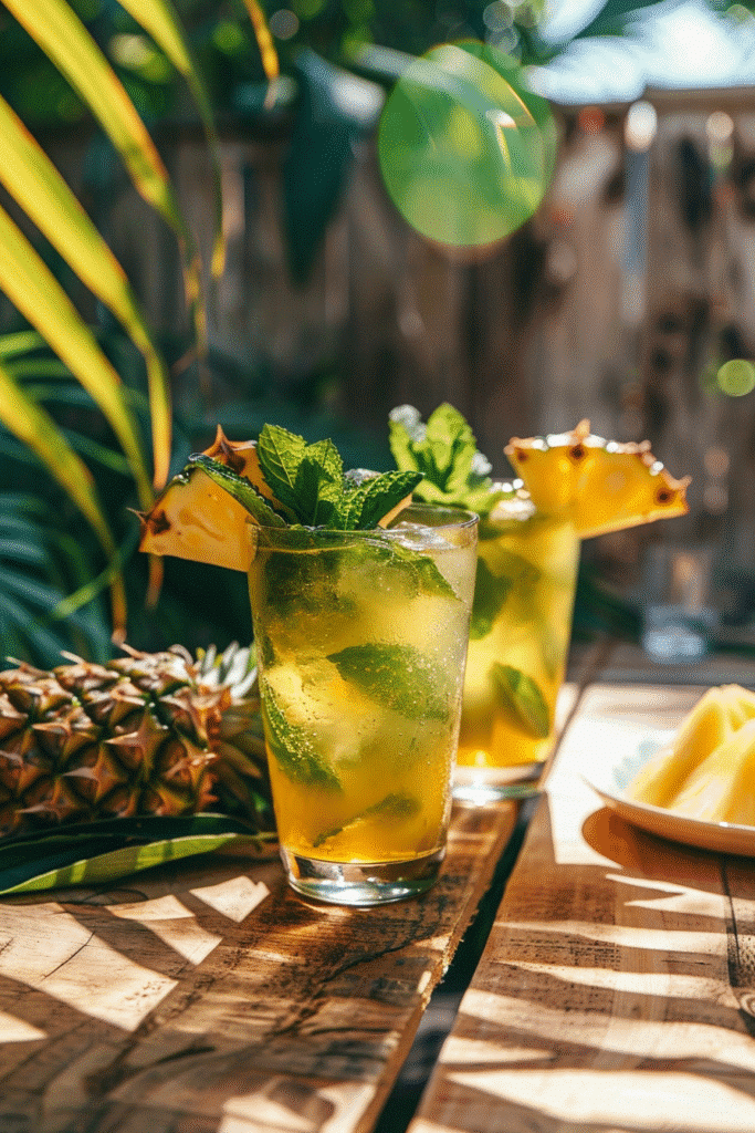 How to Make the Best Homemade Pineapple Mojito in 5 Easy Steps 9 tropical pineapple mojito cocktail served with mint and pineapple garnish