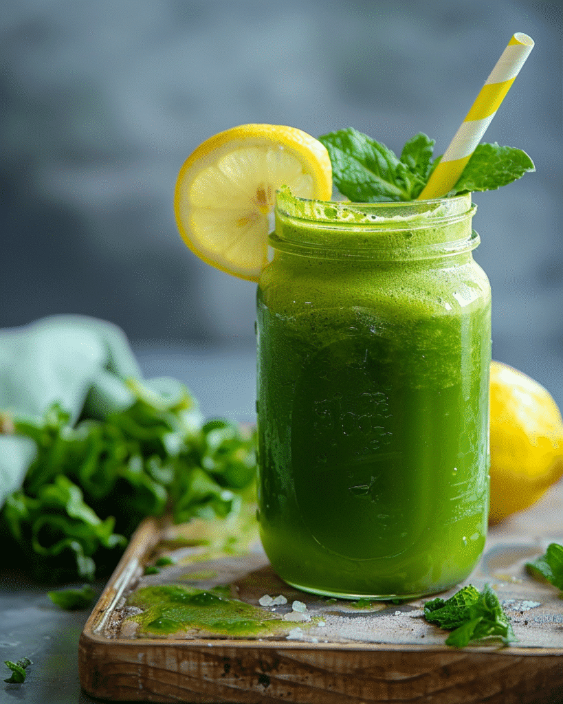 Best Green Juice Recipe: How to Make Kale, Cucumber & Apple Juice 9 Step-by-step process of blending kale, cucumber, and apple to make fresh green juice at home.