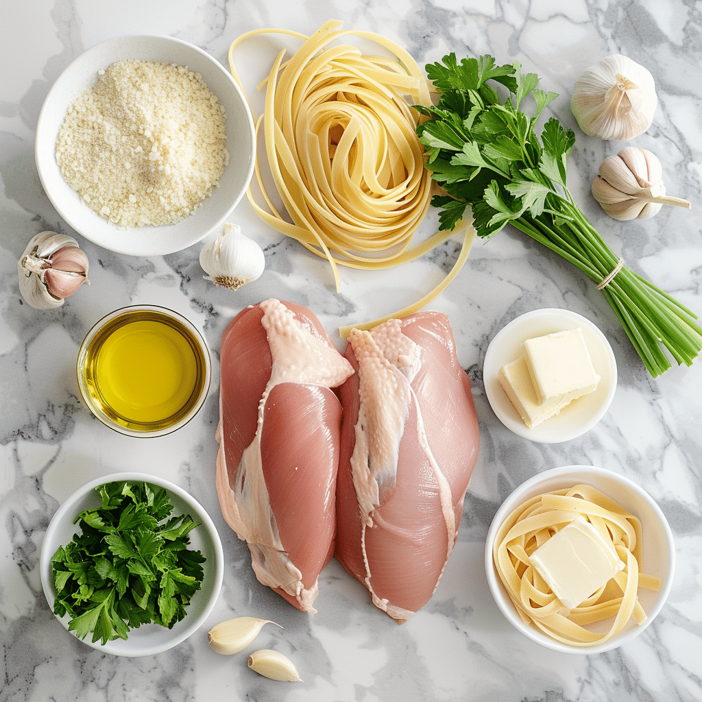 Best 10 Chicken Alfredo Recipes for a Delicious Dinner 7 ingredients for homemade chicken alfredo including pasta parmesan cream and chicken