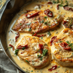 creamy marry me chicken skillet with parmesan sauce and sun-dried tomatoes