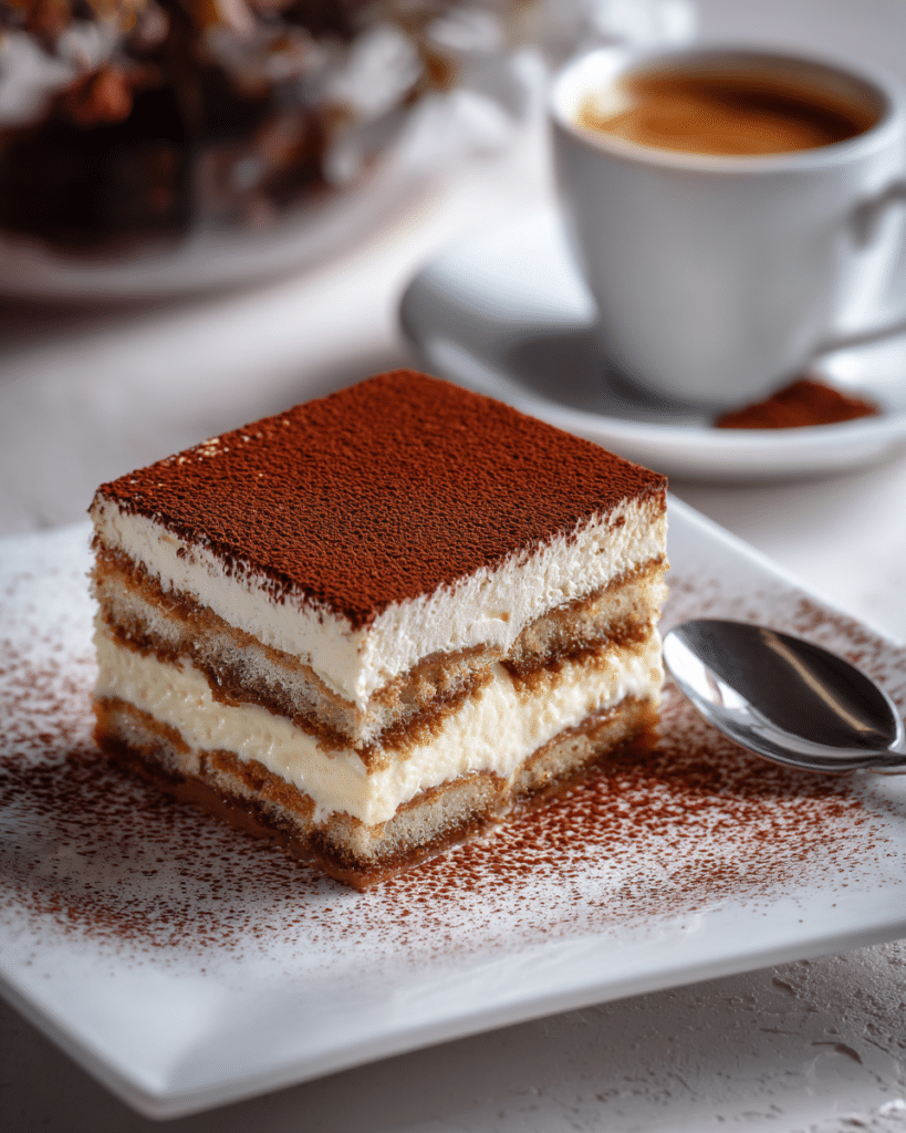 How to Make the Best Tiramisu: A Step-by-Step Guide with Secret Tips 9 Slice of homemade tiramisu served with espresso coffee.