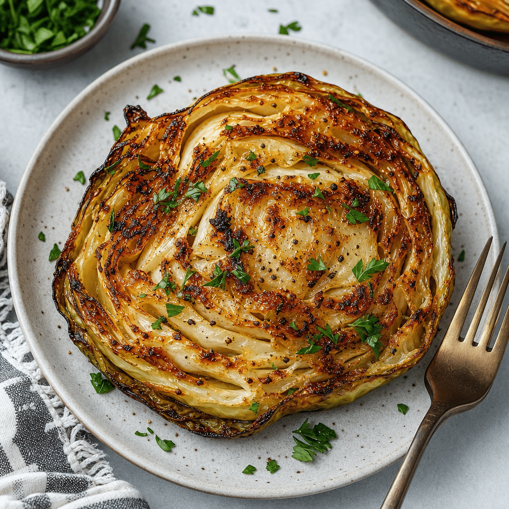 Cabbage Steak Recipe: Crispy, Caramelized, and Full of Flavor, servi et prêt à déguster